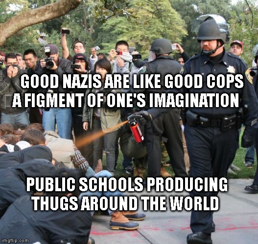 Shit USA | GOOD NAZIS ARE LIKE GOOD COPS A FIGMENT OF ONE'S IMAGINATION; PUBLIC SCHOOLS PRODUCING THUGS AROUND THE WORLD | image tagged in shit usa | made w/ Imgflip meme maker