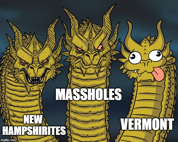 MASSHOLES; NEW 
HAMPSHIRITES; VERMONT | made w/ Imgflip meme maker