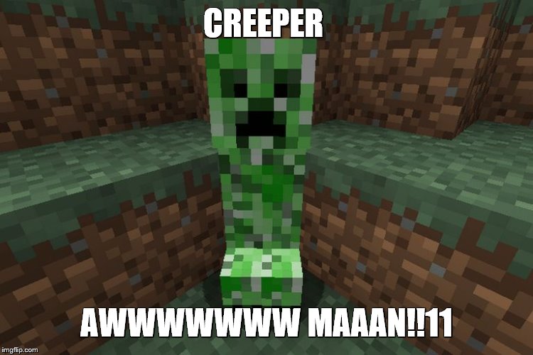 creeper aww man | CREEPER AWWWWWWW MAAAN!!11 | image tagged in creeper aww man | made w/ Imgflip meme maker