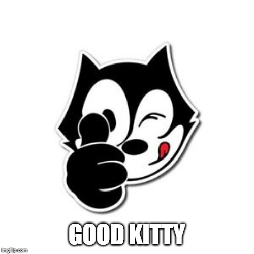 wink felix thumbs up | GOOD KITTY | image tagged in wink felix thumbs up | made w/ Imgflip meme maker