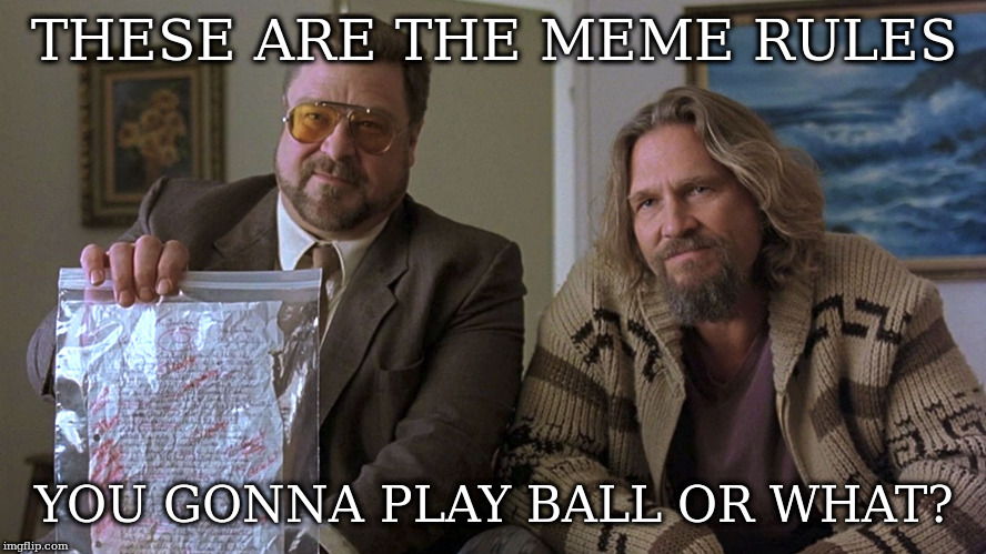 play by the rules | THESE ARE THE MEME RULES; YOU GONNA PLAY BALL OR WHAT? | image tagged in meme,memig,rules,meme rules | made w/ Imgflip meme maker
