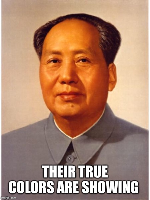 chairman mao | THEIR TRUE COLORS ARE SHOWING | image tagged in chairman mao | made w/ Imgflip meme maker