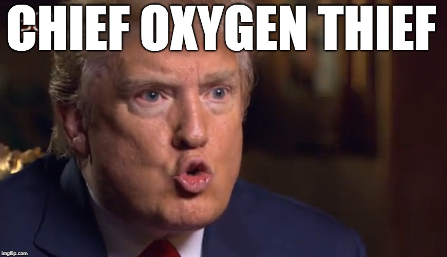 Chief Oxygen Thief | CHIEF OXYGEN THIEF | image tagged in trump,oxygen,thief,waste of air,treaon,big mouth | made w/ Imgflip meme maker