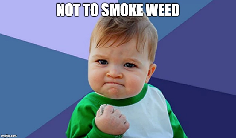 Success Kid | NOT TO SMOKE WEED | image tagged in success kid | made w/ Imgflip meme maker
