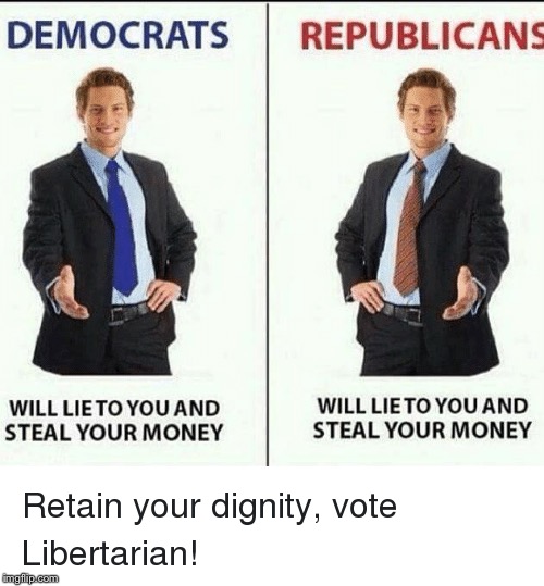 Same shit folks! | image tagged in democrat,republican | made w/ Imgflip meme maker