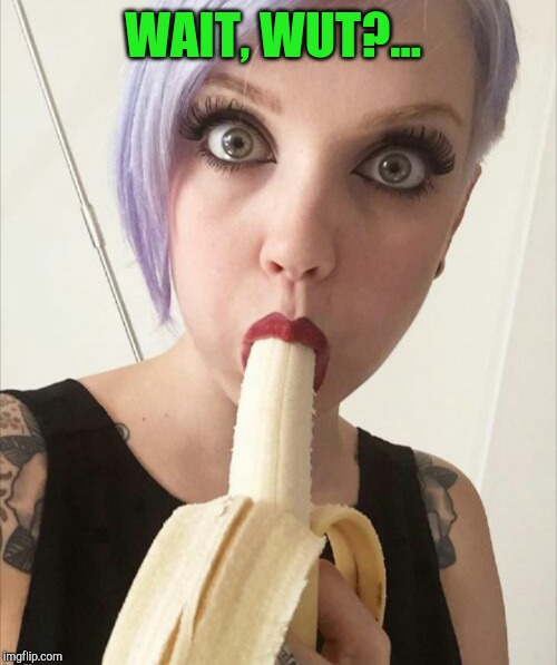 Banana girl | WAIT, WUT?... | image tagged in banana girl | made w/ Imgflip meme maker