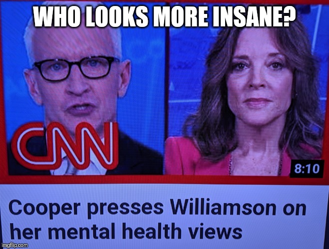 Crazy Cooper | WHO LOOKS MORE INSANE? | image tagged in crazy cooper | made w/ Imgflip meme maker