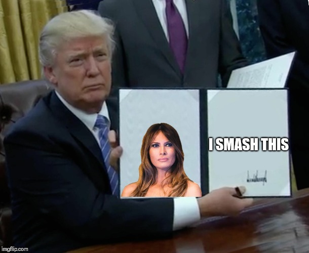 Trump Bill Signing | I SMASH THIS | image tagged in trump bill signing,memes | made w/ Imgflip meme maker