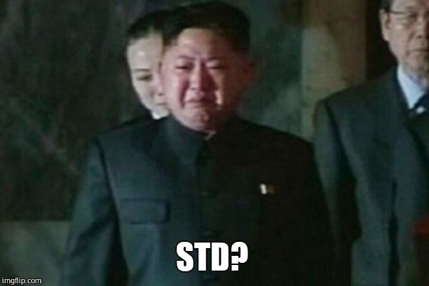 Kim Jong Un Sad Meme | STD? | image tagged in memes,kim jong un sad | made w/ Imgflip meme maker