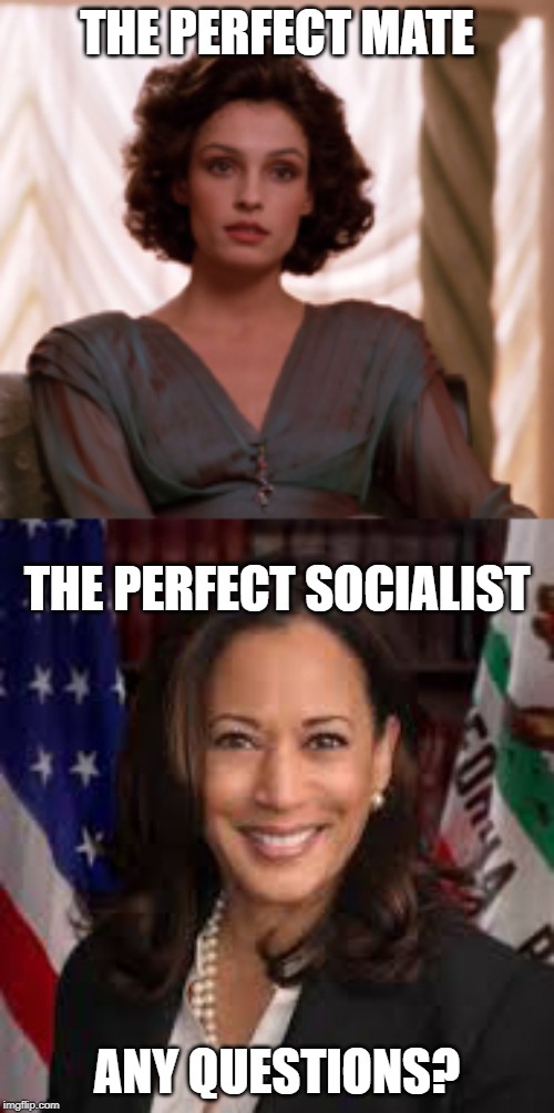 Tale of two Kamalas | THE PERFECT MATE; THE PERFECT SOCIALIST; ANY QUESTIONS? | image tagged in star trek,american politics | made w/ Imgflip meme maker