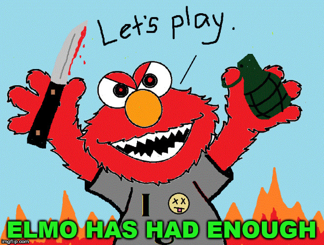 Angry Elmo | image tagged in frontpage | made w/ Imgflip meme maker