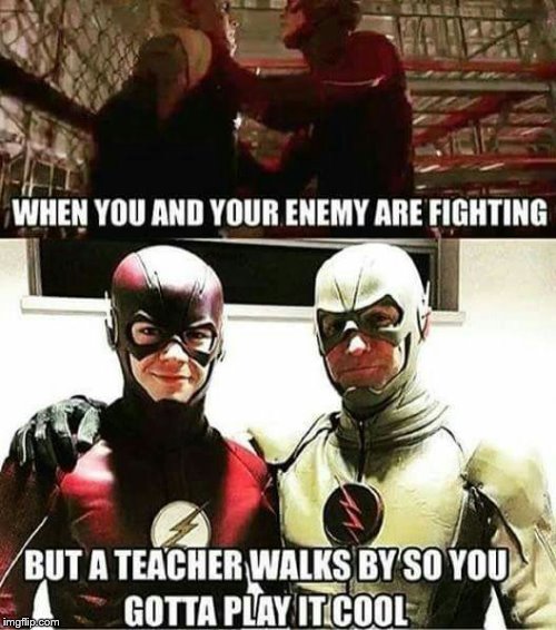 Fighting in one meme | image tagged in the flash,reverse flash,bullying | made w/ Imgflip meme maker