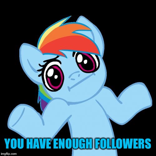 Pony Shrugs Meme | YOU HAVE ENOUGH FOLLOWERS | image tagged in memes,pony shrugs | made w/ Imgflip meme maker