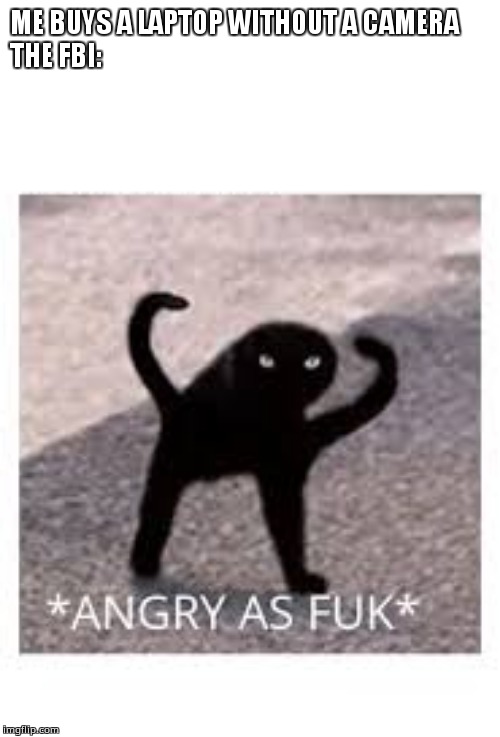 Angery as Fuk | ME BUYS A LAPTOP WITHOUT A CAMERA
THE FBI: | image tagged in angery as fuk | made w/ Imgflip meme maker