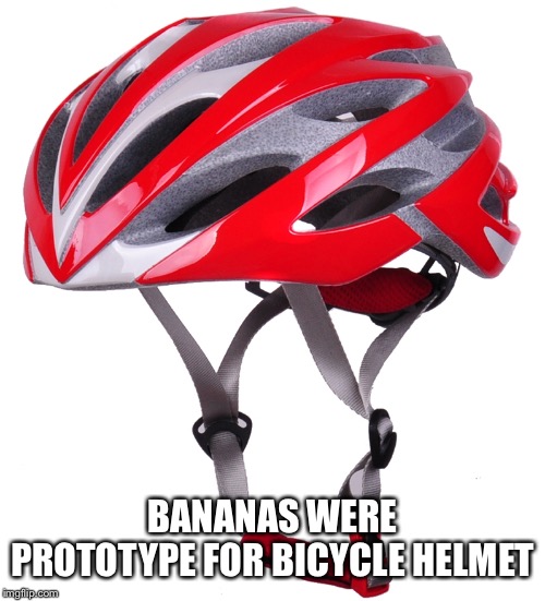 BANANAS WERE PROTOTYPE FOR BICYCLE HELMET | made w/ Imgflip meme maker