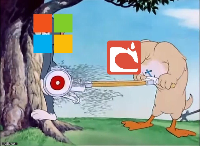 If Microsoft stole the Minecraft ownership, this is what will happen. | image tagged in funny,minecraft,microsoft,tom and jerry | made w/ Imgflip meme maker