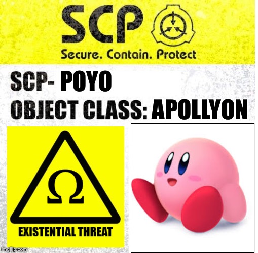 SCP Sign Generator | APOLLYON; POYO | image tagged in scp sign generator | made w/ Imgflip meme maker
