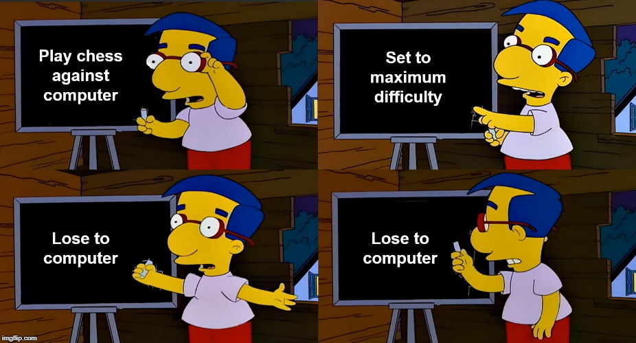 Send halp | image tagged in chess,the simpsons | made w/ Imgflip meme maker