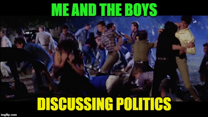 The way it looks when I read comments in here. LOL | ME AND THE BOYS; DISCUSSING POLITICS | image tagged in nixieknox,memes,rumble,hoods and soc's | made w/ Imgflip meme maker