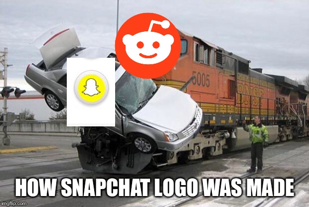 disaster train | HOW SNAPCHAT LOGO WAS MADE | image tagged in disaster train | made w/ Imgflip meme maker