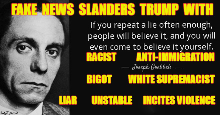 Fake News relies on making absurd charges to keep haters deceitfully riled up about Trump | FAKE  NEWS  SLANDERS  TRUMP  WITH; RACIST           ANTI-IMMIGRATION; BIGOT         WHITE SUPREMACIST; LIAR        UNSTABLE      INCITES VIOLENCE | image tagged in fake news,racist,racism,white supremacists,white supremacy,violence | made w/ Imgflip meme maker
