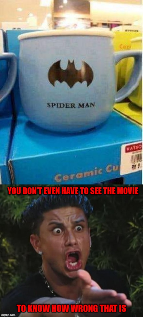 You had one job dude... | YOU DON'T EVEN HAVE TO SEE THE MOVIE; TO KNOW HOW WRONG THAT IS | image tagged in memes,dj pauly d,you had one job,funny,batman,spiderman | made w/ Imgflip meme maker
