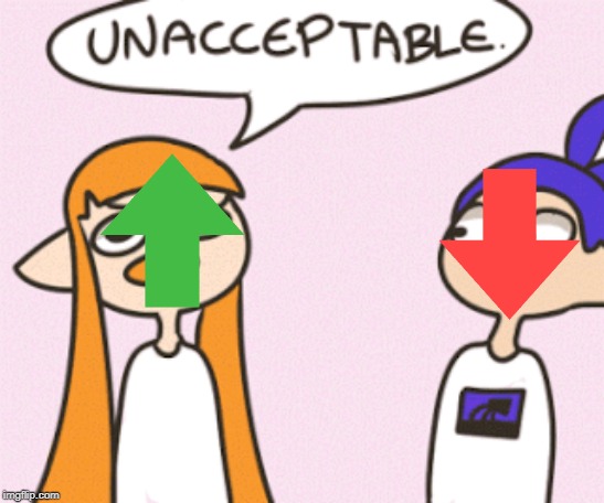 The inkling argument | image tagged in splatoon,upvote and downvote | made w/ Imgflip meme maker