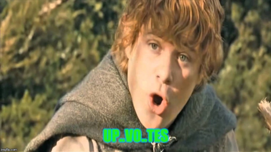 Samwise Gamgee | UP..VO..TES | image tagged in samwise gamgee | made w/ Imgflip meme maker