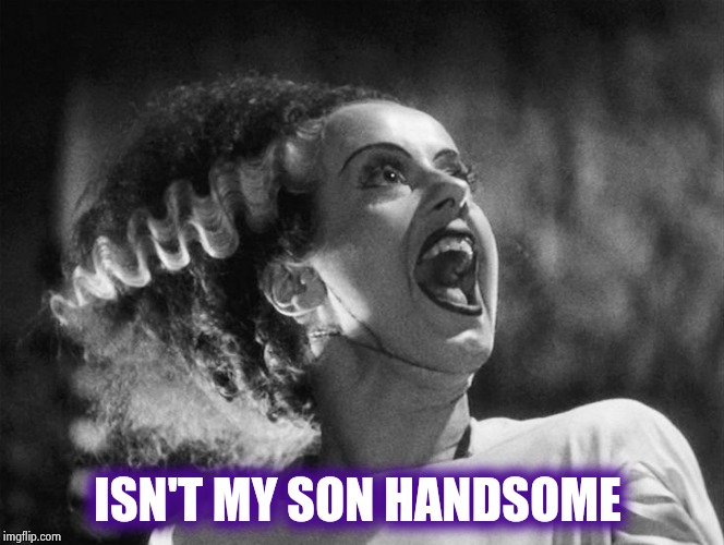 The Bride of Frankenstein | ISN'T MY SON HANDSOME | image tagged in the bride of frankenstein | made w/ Imgflip meme maker