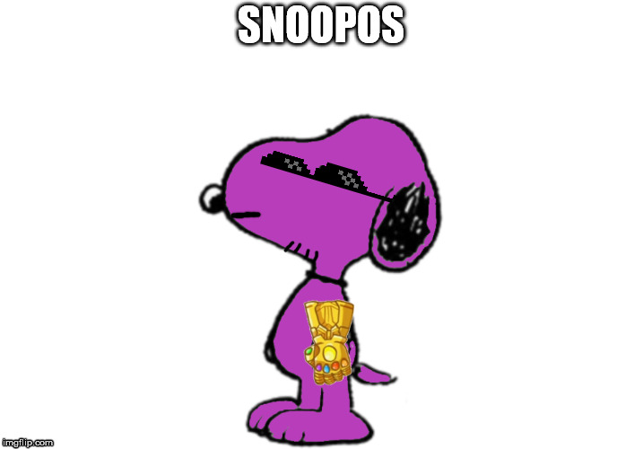Snoopos | SNOOPOS | image tagged in thanos,snoopy | made w/ Imgflip meme maker