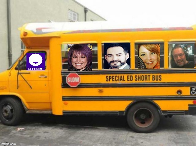 Funimation Shortbus | image tagged in short bus,funimation,animegate,weeb wars | made w/ Imgflip meme maker