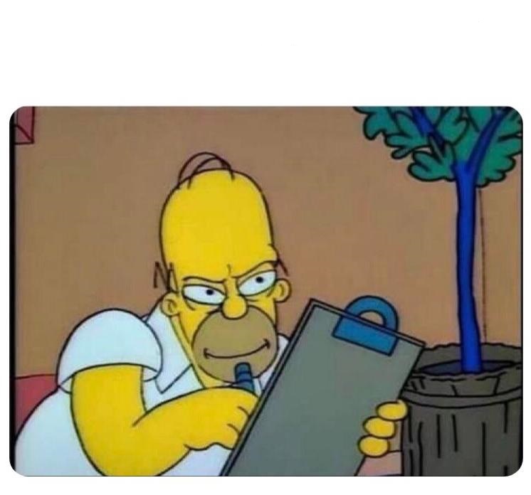 Homer Simpson clipboard Blank Meme Template
