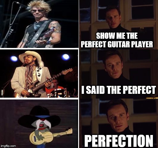 perfection | SHOW ME THE PERFECT GUITAR PLAYER; I SAID THE PERFECT; PERFECTION | image tagged in perfection | made w/ Imgflip meme maker