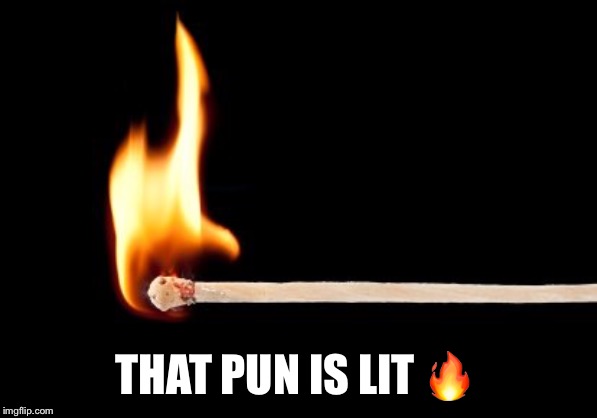 match | THAT PUN IS LIT ? | image tagged in match | made w/ Imgflip meme maker