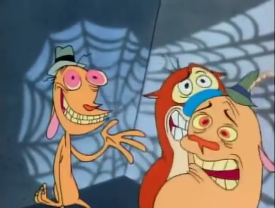 Ren and Stimpy But First Blank Meme Template