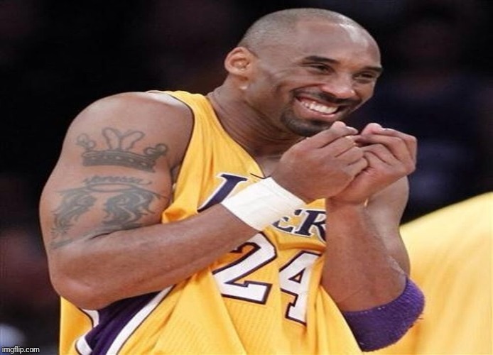 Giggly Kobe Bryant | image tagged in giggly kobe bryant | made w/ Imgflip meme maker