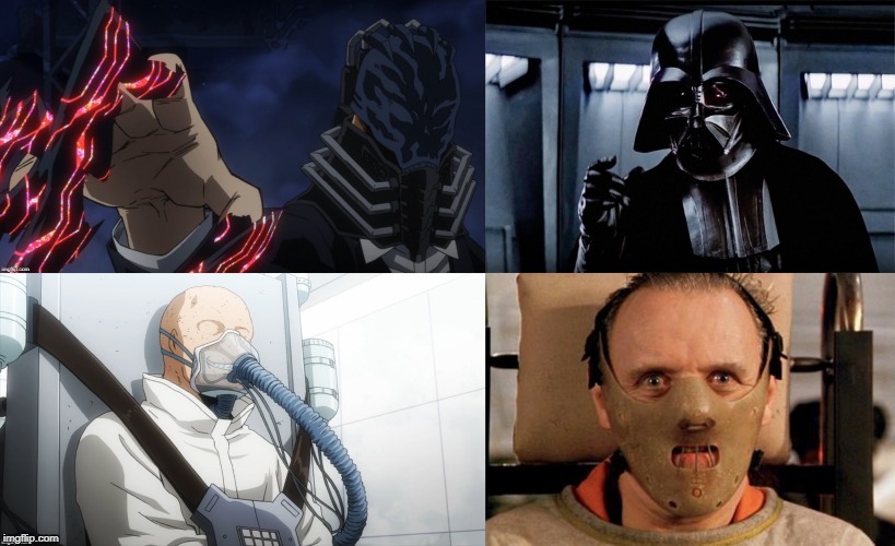 All For One's inspirations? | image tagged in my hero academia,boku no hero academia,darth vader,hannibal lecter,star wars,silence of the lambs | made w/ Imgflip meme maker