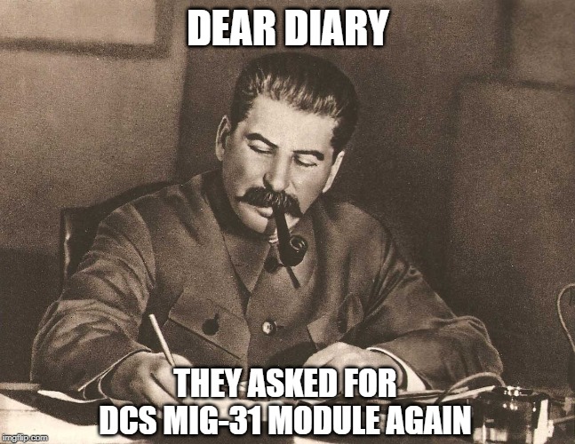When you ask for DCS MIG31 module | DEAR DIARY; THEY ASKED FOR DCS MIG-31 MODULE AGAIN | image tagged in dcs,mig-31 | made w/ Imgflip meme maker