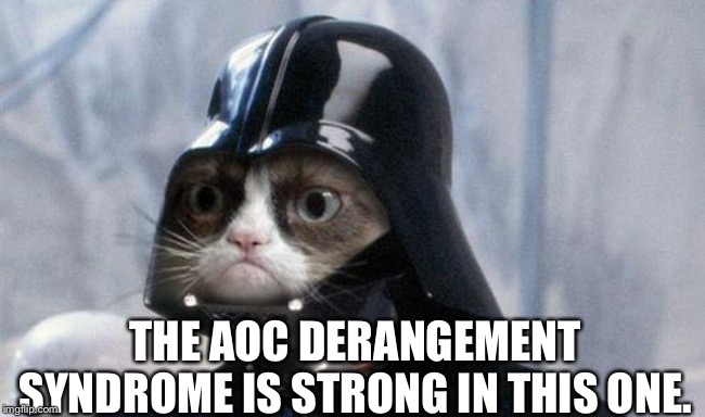 Grumpy Cat Star Wars Meme | THE AOC DERANGEMENT SYNDROME IS STRONG IN THIS ONE. | image tagged in memes,grumpy cat star wars,grumpy cat | made w/ Imgflip meme maker