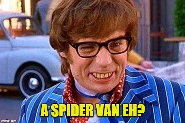 Austin Powers | A SPIDER VAN EH? | image tagged in austin powers | made w/ Imgflip meme maker
