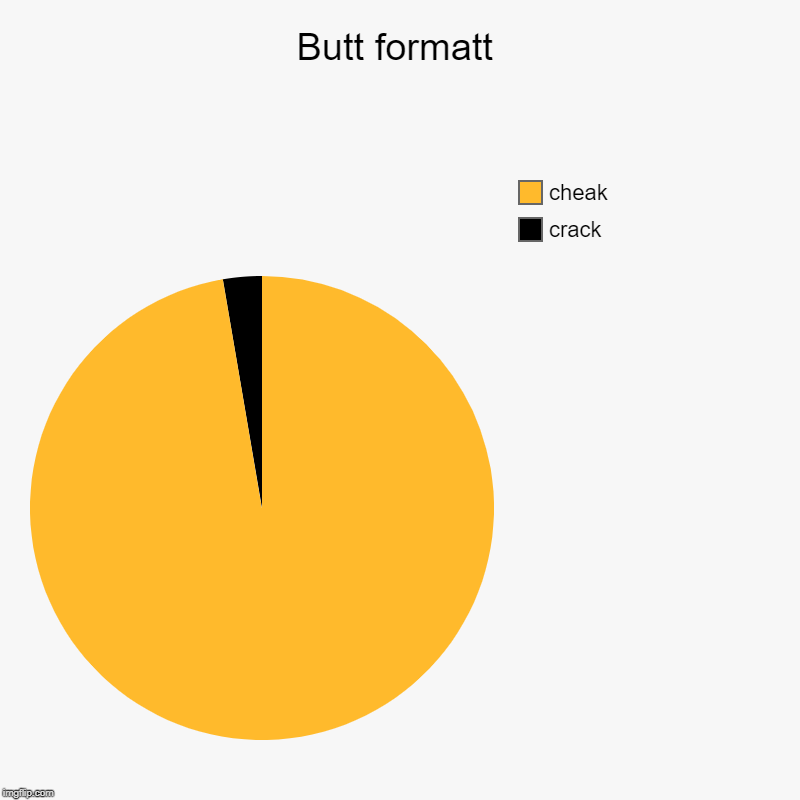 Butt formatt | crack, cheak | image tagged in charts,pie charts | made w/ Imgflip chart maker