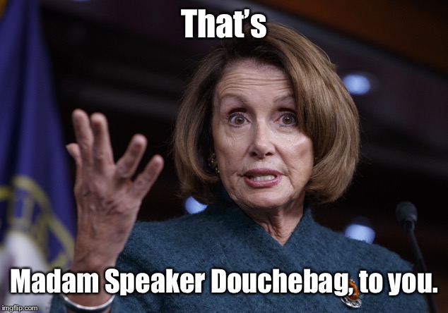 Good old Nancy Pelosi | That’s Madam Speaker Douchebag, to you. | image tagged in good old nancy pelosi | made w/ Imgflip meme maker