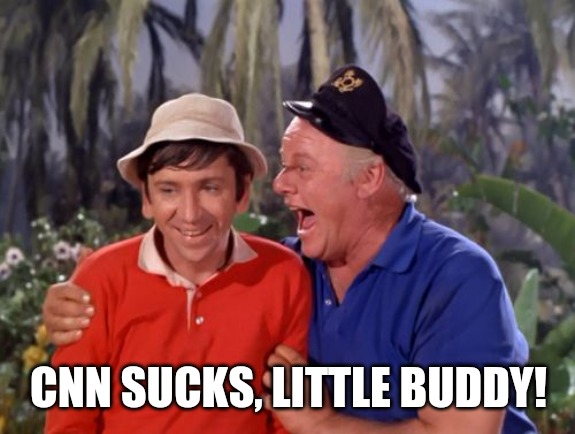 gilligan | CNN SUCKS, LITTLE BUDDY! | image tagged in gilligan | made w/ Imgflip meme maker