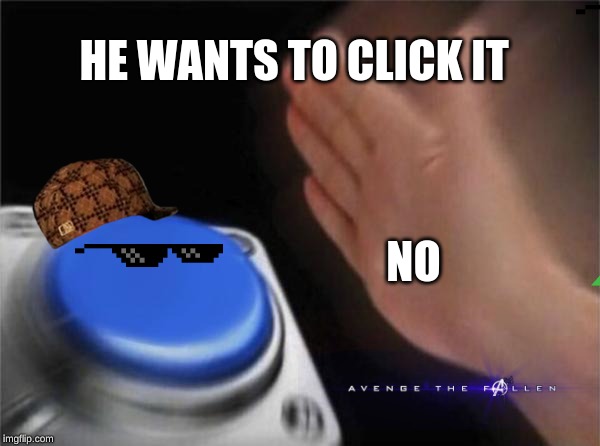 Blank Nut Button | HE WANTS TO CLICK IT; NO | image tagged in memes,blank nut button | made w/ Imgflip meme maker