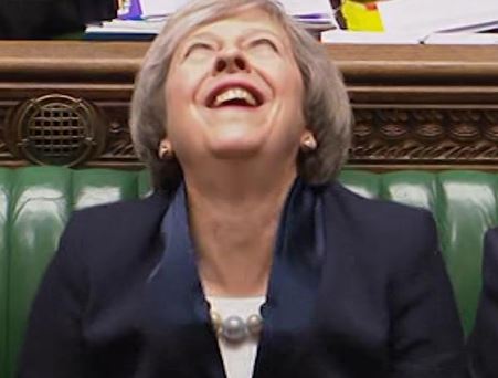 Theresa May Laugh Blank Meme Template