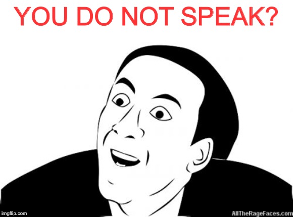 You Dont Say | YOU DO NOT SPEAK? | image tagged in you dont say | made w/ Imgflip meme maker