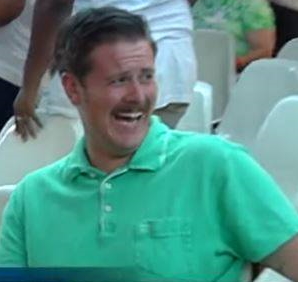 High Quality Green shirt guy laughing about Trump supporters Blank Meme Template