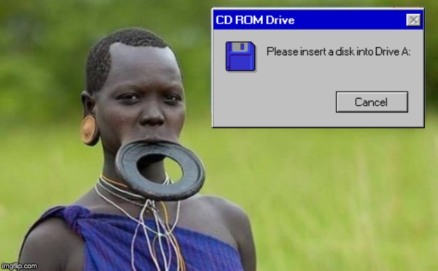 I know the error message has a floppy disk icon, my computer just doesn't have a CD icon. | image tagged in memes,windows 95,cd drive,error message | made w/ Imgflip meme maker