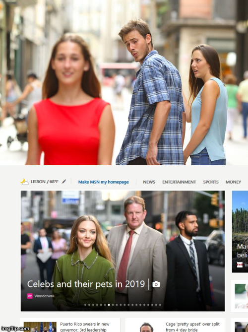 Meme template taken from the news...News made like meme template? | image tagged in memes,distracted boyfriend,msnbc,news | made w/ Imgflip meme maker