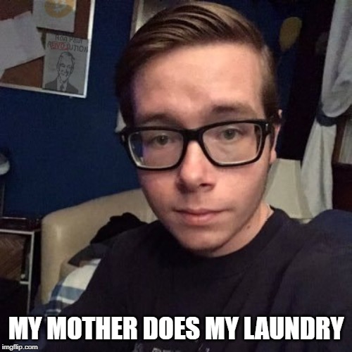 MY MOTHER DOES MY LAUNDRY | image tagged in nikolas lemini | made w/ Imgflip meme maker